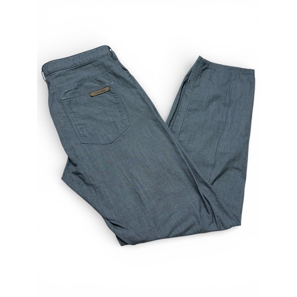 Calvin Klein Men's Blue‎ Cotton Chino Pants 34x32 Casual Straight Fit